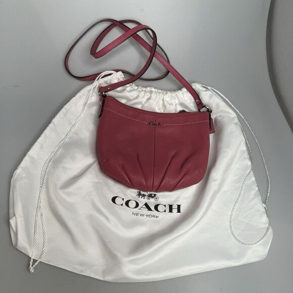 Coach Ashley Ginger Beet Leather Swing pack Silver Hardware Bag Purse - Picture 13 of 16